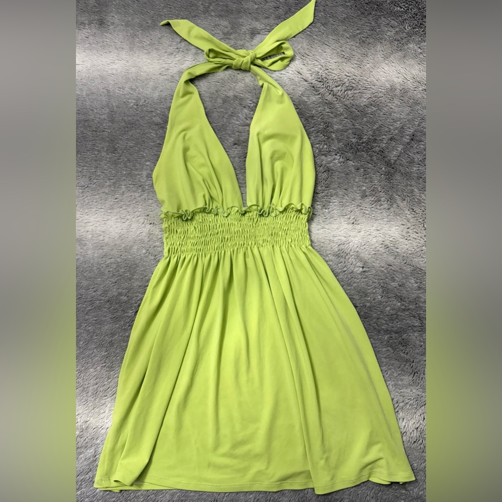Lime Green Halter Dress 👗
